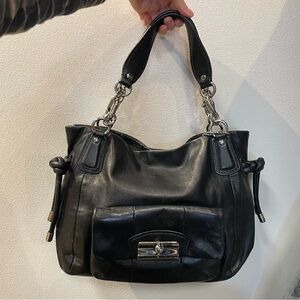 Coach Kristin Black Leather Hobo Shoulder Purse Handbag Satchel L0969-14758